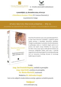 Read more about the article Predstavitev knjige ENEJ SILVIJ PICCOLOMINI – PIJ II