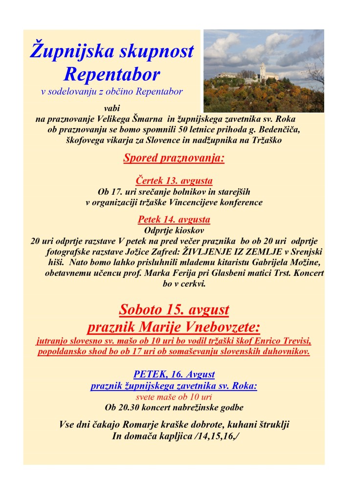 You are currently viewing Praznovanje sv. Roka na Repentabru